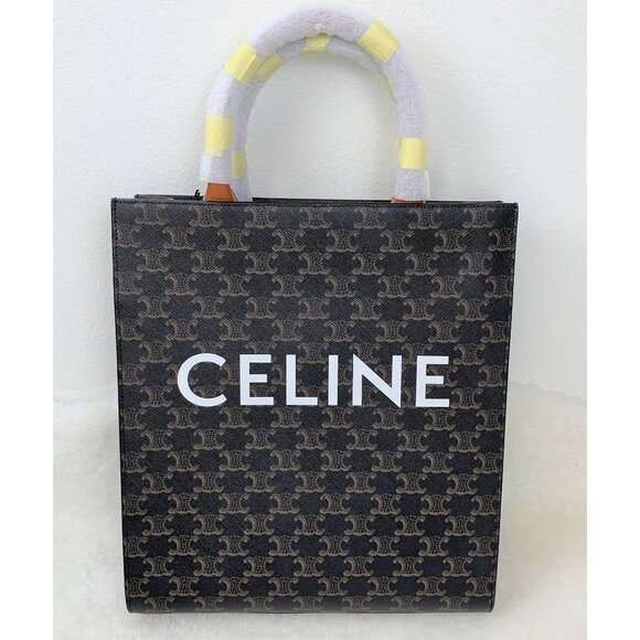 NWT Celine Vertical Cabas Triomphe Tan Shoulder Bag - Picture 2 of 13